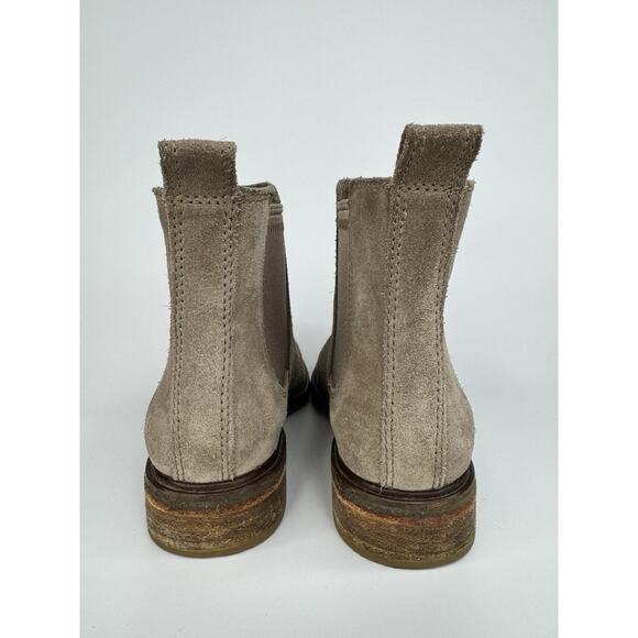 CLARKS Womens Leather Chelsea Boot Arlo 7.5 M Tan Suede Booties Stacked Heel - Picture 5 of 12